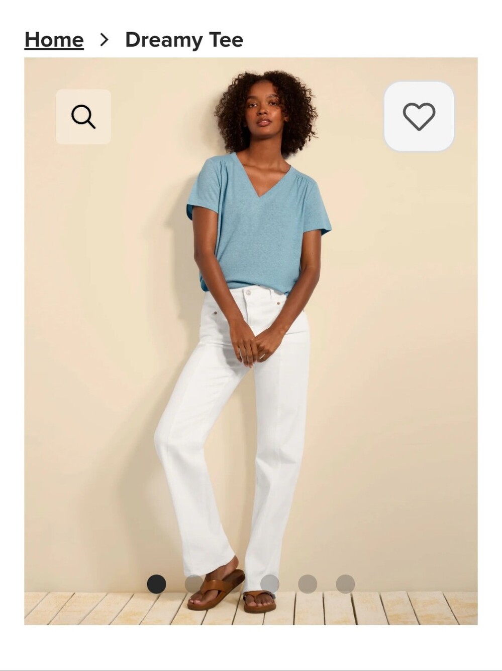 CAbi Spring'26: "Dreamy Tee" in Light Blue - Women's Short Sleeve V-Neck Tee! MD